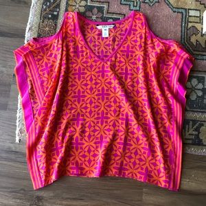 Trina Turk Open Shoulder Silk Top